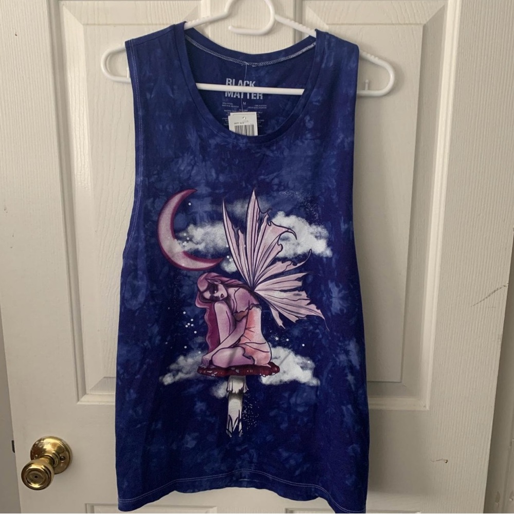 Black Matter by Hot Topic Goth/Grunge Fairycore Purple Tie-Dye Tank Top